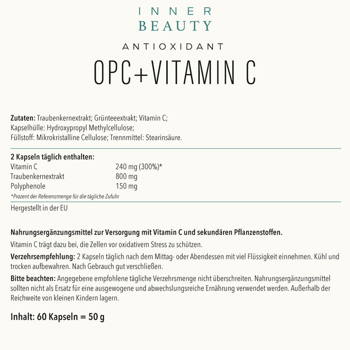 Inner Beauty Antioxidant OPC + Vitamin C Kapseln
